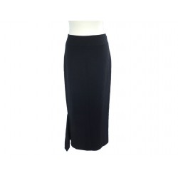 JUPE LONGUE CHANEL P10913 S 36 EN LAINE NOIR TAILLEUR BLACK WOOL SKIRT 1500€