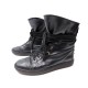 CHAUSSURES CHANEL 40 BASKETS MONTANTES LACE UP KANGAROO EN CUIR NOIR SHOES 1350€