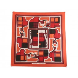 FOULARD HERMES LES COUPES 1ERE EDITION 1970 CARRE EN SOIE ORANGE SILK SCARF 350€