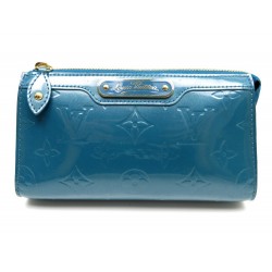 TROUSSE DE MAQUILLAGE LOUIS VUITTON MONOGRAM CUIR VERNI POCHETTE BLEU PURSE 645€