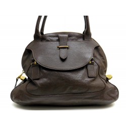 SAC A MAIN CHLOE CABAS 45 CM EN CUIR GRAINE MARRON LEATHER HAND BAG PURSE 1550€