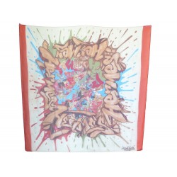 RARE CHALE HERMES GRAFF KONGO GRAFFITI EN MOUSSELINE DE SOIE FOULARD SHAWL 925€