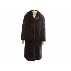 MANTEAU LONG FOURREUR GALLIAERDE 40 M EN FOURRURE VISON MARRON MINK FUR COAT