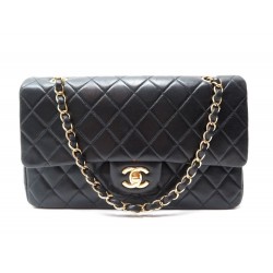 VINTAGE SAC A MAIN CHANEL TIMELESS 2.55 CUIR MATELASSE NOIR 