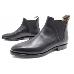 NEUF CHAUSSURES CROCKETT & JONES CHELSEA 10E 44 BOTTINES EN CUIR NOIR BOOTS 550€