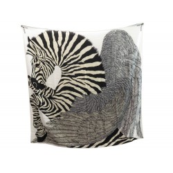 NEUF CHALE HERMES ZEBRA PEGASUS FOULARD CARRE 140 EN CACHEMIRE & SOIE SHAWL 925€