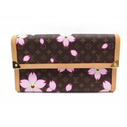 NEUF PORTEFEUILLE LOUIS VUITTON TOILE MONOGRAM CHERRY BLOSSOM FLEURS WALLET 570€