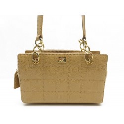 SAC A MAIN CHANEL PORTE EPAULE EN CUIR CAVIAR GRAINE CAMEL HAND BAG PURSE 32€