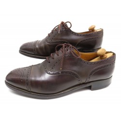 CHAUSSURES JM WESTON 310 8.5E 42.5 RICHELIEU BOUT FLEURI CUIR MARRON SHOES 690€