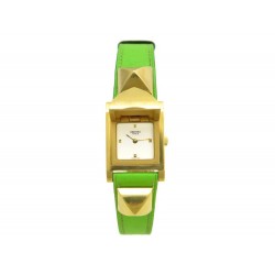 MONTRE HERMES MEDOR ME1.201 VERT ANIS 23 MM QUARTZ EN PLAQUE OR WATCH 3650€