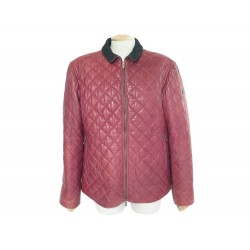 BLOUSON EN CUIR ARMANI JEANS BORDEAUX 