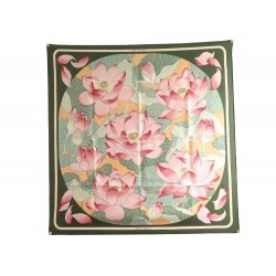 FOULARD HERMES FLEURS DE LOTUS 1ERE EDITION DE 1976 CARRE EN SOIE SCARF 350€