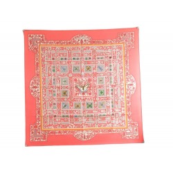 FOULARD HERMES JOYAUX DE L'ETE DE JACQUELOT CARRE EN SOIE ROSE SILK SCARF 350€