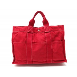 SAC A MAIN HERMES TOTO 42 CM PM CABAS COTON ROUGE HAND BAG TOTE RED 1300€