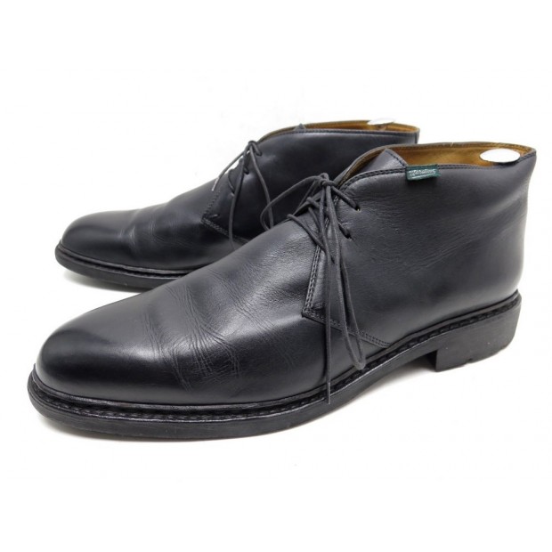 CHAUSSURES PARABOOT CHUKKA 10.5 44.5 45 DERBY EN CUIR NOIR BOOT SHOES 370€