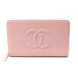 NEUF PORTEFEUILLE CHANEL CUIR CAVIAR ROSE 