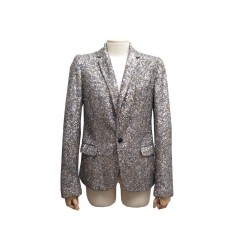 VESTE ZADIG & VOLTAIRE VEDA DELUXE M 40 PAILLETTES SEQUINS ARGENTE JACKET 500€