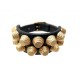 BRACELET BALENCIAGA GIANT STUD M EN CUIR NOIR & METAL DORE LEATHER JEWEL 275€