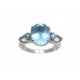 NEUF BAGUE H. STERN T52 EN OR BLANC SERTIE PIERRES TOPAZE BLEU 3.7CT TOPAZ 2000€