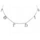 NEUF COLLIER DIOR LETTRES EN STRASS 40 CM EN METAL ARGENTE NECKLACE 350€