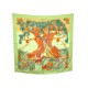 FOULARD HERMES KUGGOR TREE IBRAHIM ALAMIN CARRE EN SOIE VERT SILK SCARF 350€