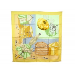 FOULARD HERMES CHARMES DES PLAGES NORMANDES II DUBIGEON CARRE EN SOIE SCARF 350€