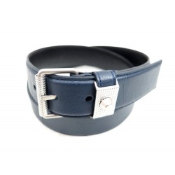 NEUF CEINTURE BALENCIAGA CLASSIC STUD 358355 CUIR BLEU ACIER SAC BOITE BELT 215€