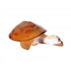 NEUF STATUETTE LALIQUE TORTUE CAROLINE EN CRISTAL AMBRE FIGURINE STATUE 420€