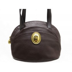 NEUF VINTAGE SAC A MAIN CHRISTIAN DIOR BANDOULIERE EN CUIR GRAINE MARRON 1200€