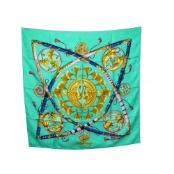 FOULARD HERMES DAIMYO PRINCES DU SOLEIL LEVANT CARRE EN SOIE BROCHEE SCARF 350€