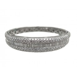 NEUF BRACELET EDOUARD NAHUM EN OR BLANC 58GR PAVAGE 199 DIAMANTS 7.58CT DIAMONDS