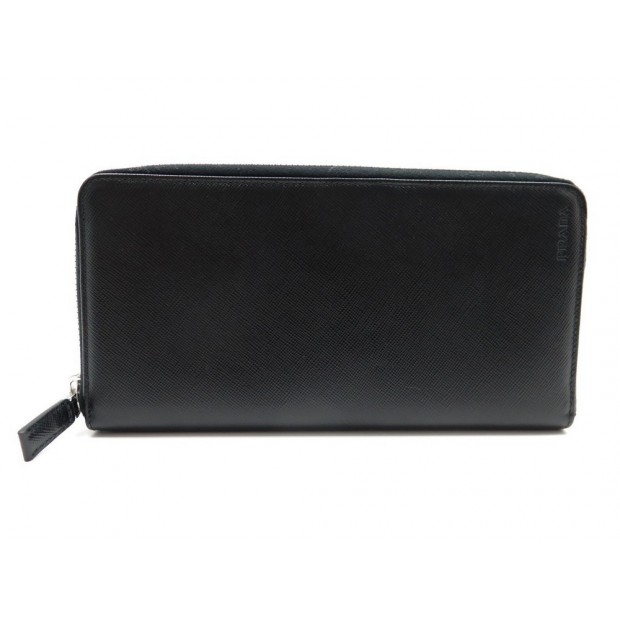 NEUF PORTEFEUILLE PRADA 2M1264 CUIR NOIR CAMPAGNON + BOITE BILLFOLD WALLET 590 