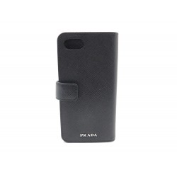 NEUF ETUI IPHONE 6/6S PRADA 2ZH005 EN CUIR NOIR MIXTE LEATHER PHONE CASE 260€