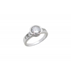 BAGUE SERTIE SOLITAIRE 1.2 CT + 4 BRILLANTS