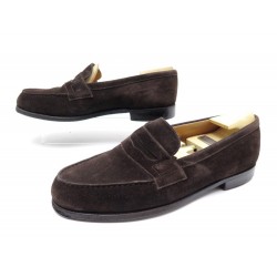 CHAUSSURES JM WESTON MOCASSINS 180 7D 41 EN VEAU VELOURS MARRON 