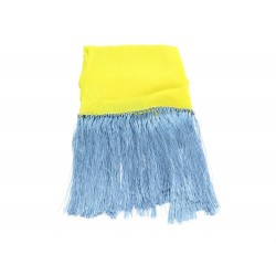 NEUF ECHARPE CHRISTIAN DIOR EN MOUSSELINE DE SOIE JAUNE A FRANGES SCARF 490€