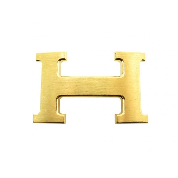 BOUCLE HERMES H EN ACIER BROSSE DORE 32MM BRUSHED GOLDEN TONE BELT BUCKLE 305€