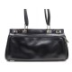 SAC A MAIN LANCEL PORTE EPAULE EN CUIR NOIR & ACIER PALLADIE PURSE HAND BAG 590€