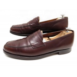  CHAUSSURES JOHN LOBB LOPEZ MOCASSINS 10E 44 CUIR MARRON LOAFER 