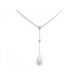 NEUF COLLIER GOUTTE EN OR GRIS PAVAGE DIAMANTS 1.15 CARATS DROP NECKLACE 4850€