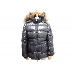 DOUDOUNE PYRENEX 42 L MANTEAU MATELASSE BLOUSON NOIR CAPUCHE FOURRURE COAT 520€