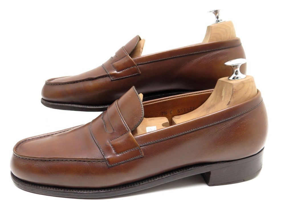 chaussures jm weston 180 7.5c 41.5 mocassins en cuir