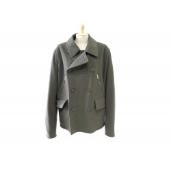 NEUF MANTEAU HERMES 54 L CABAN BLOUSON EN CACHEMIRE GRIS CASHMERE COAT 4000€