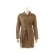 NEUF MANTEAU LONG GERARD DAREL 36 38 S FEMME CHEVRE VELOURS MARRON COAT 790€