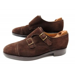 CHAUSSURES JOHN LOBB WILLIAM 7E 41 MOCASSINS A BOUCLE DAIM MARRON SHOES 1225€