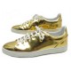 NEUF CHAUSSURES LOUIS VUITTON FRONTROW 40.5 BASKETS EN CUIR DORE SNEAKERS 590€