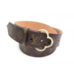 NEUF CEINTURE LOUIS VUITTON M9028V FLEUR 40 TAILLE 85 EN TOILE MONOGRAM 