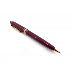 PETIT STYLO BILLE MONTBLANC EN RESINE BORDEAUX & DORE 