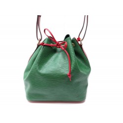 NEUF SAC A MAIN LOUIS VUITTON PETIT NOE PM EN CUIR EPI VERT ROUGE SEAU BAG 1420€