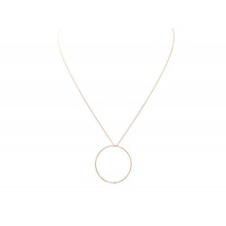 NEUF COLLIER GINETTE NY CIRCLE ON CHAIN CCE001 OR ROSE 18K 1.2GR NECKLACE 350€